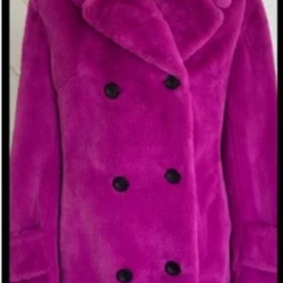 Betsey Johnson Fuchsia Women's Faux Fur Jacket 🆕SHIPS FAST⌚📦🏃💨🚚 - Picture 3 of 16